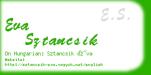 eva sztancsik business card